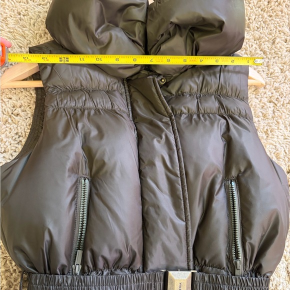 BCBGMaxAzria Dark Army Green Puffer Vest with Belt - Picture 8 of 10